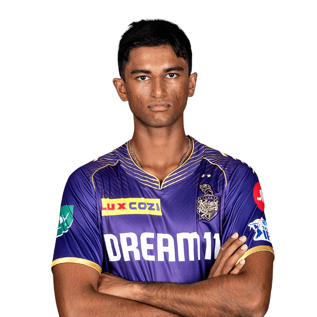 Angkrish Raghuvanshi in action for KKR