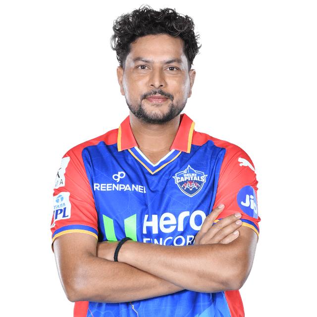 Kuldeep Yadav in action for DC