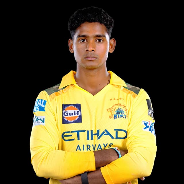 Shaik Rasheed in action for CSK