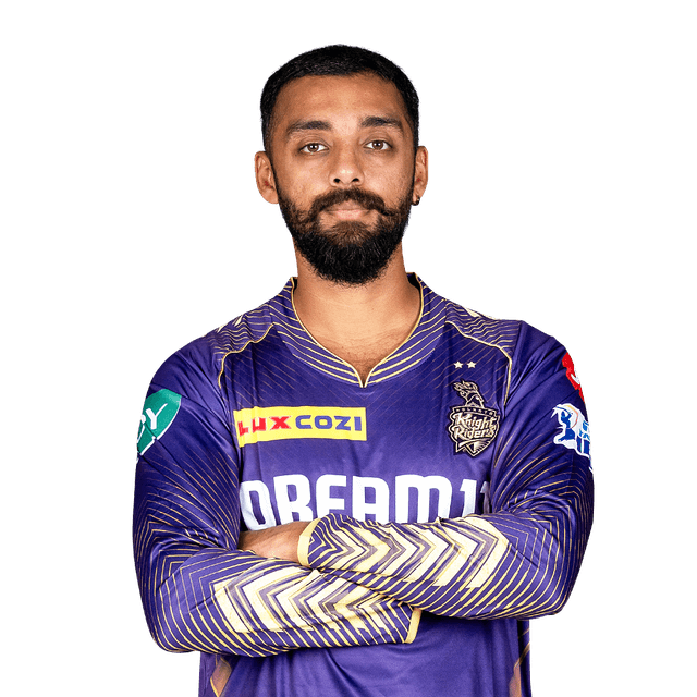 Varun Chakravarthy in action for KKR