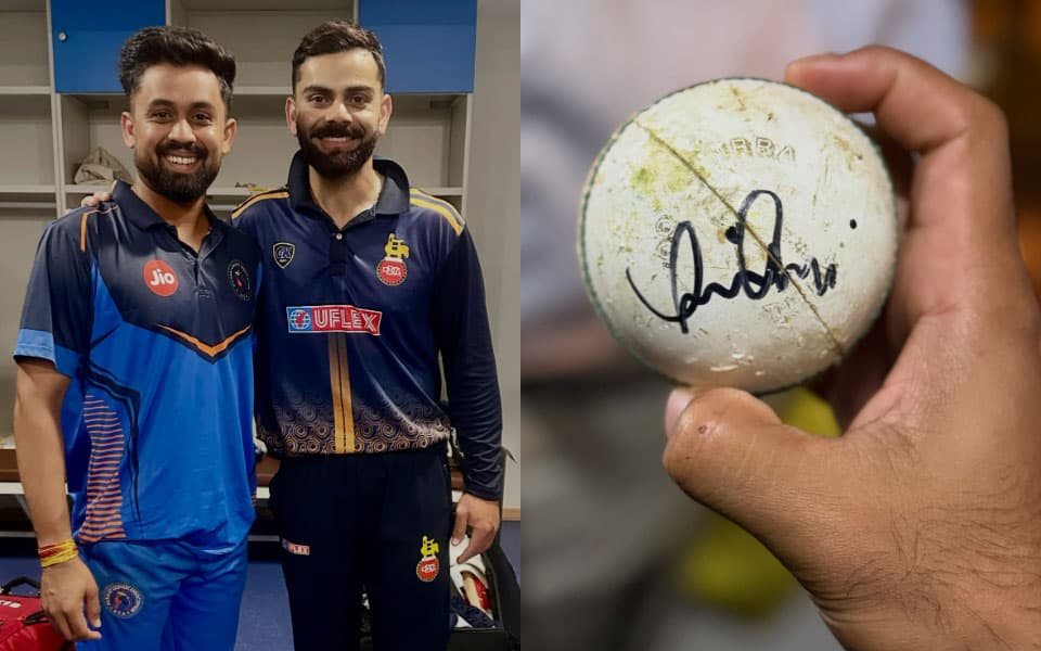 Virat Kohli Gifts Signed Match Ball to Young Gujarat Spinner Vishal Jayswal After VHT Dismissal